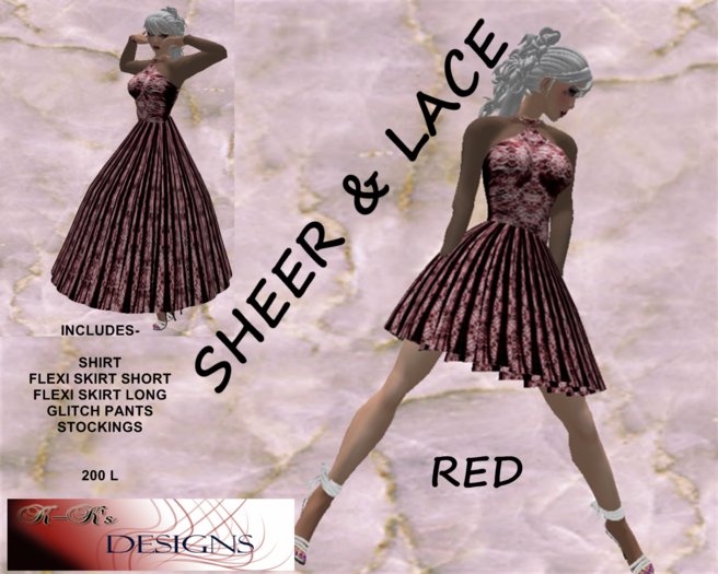 Sheer & Lace Red