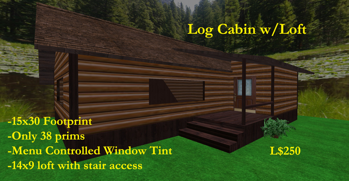 SALE 60% OFF!! Log Cabin with Loft (boxed)