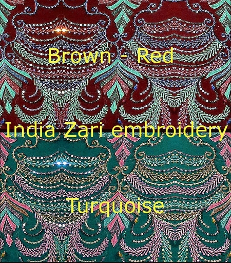 India Zari embroidery - 2 textures
