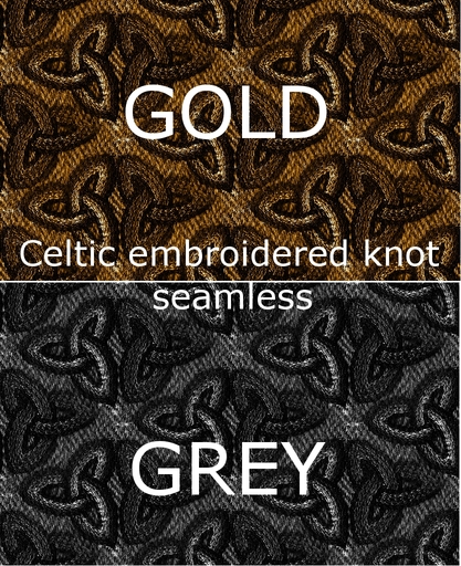 Celtic embroidered knot - textures