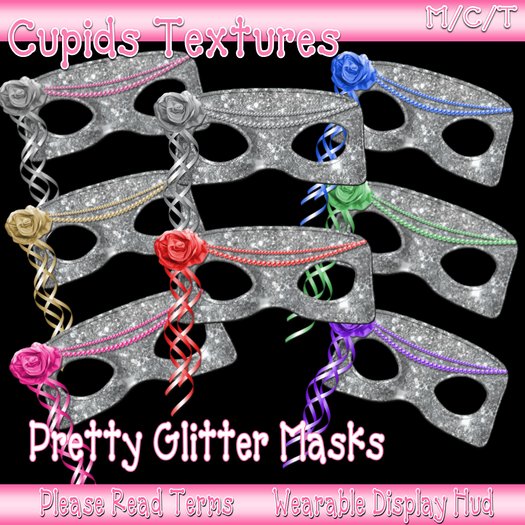 *CUPIDS* 8 PRETTY GLITTER MASKS Textures