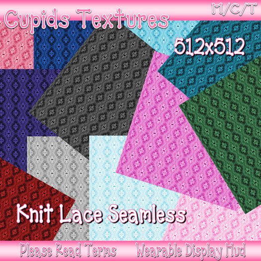 *CUPIDS* 12 KNIT LACE SEAMLESS Textures