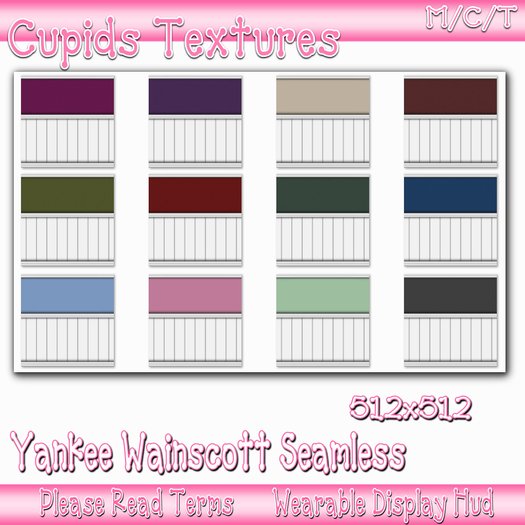 *CUPIDS* 12 YANKEE WAINSCOT Textures