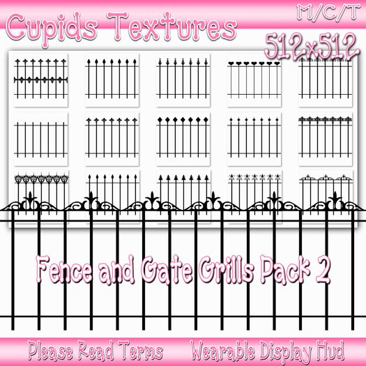*CUPIDS* 15 GATE AND FENCE GRILLS 2 Textures