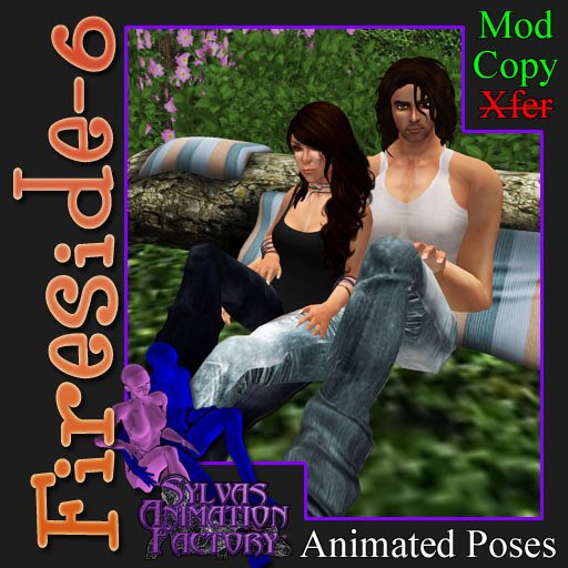 Fireside -6 -- Couples Reclined Propped Cuddle Animations (copyable)