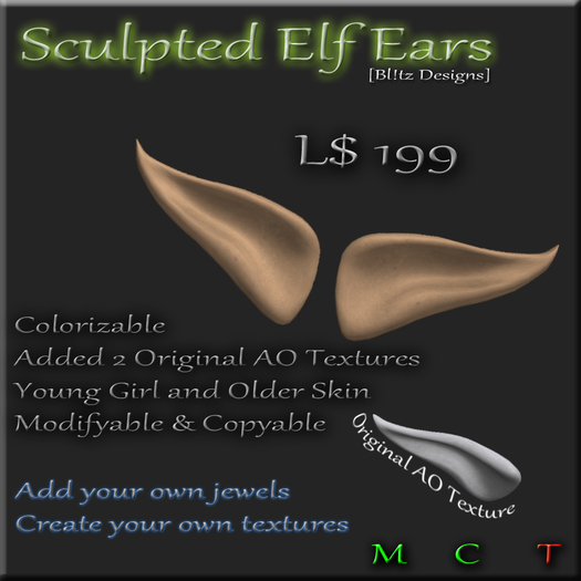 [Bl!tz Designs]Sculpted Elf Ears [BOXED]
