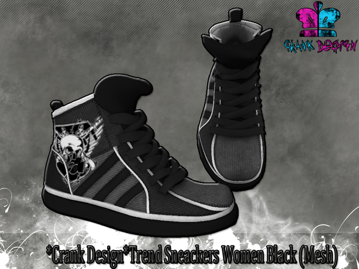* Crank Design* Trend Sneaker Women Black( Mesh)
