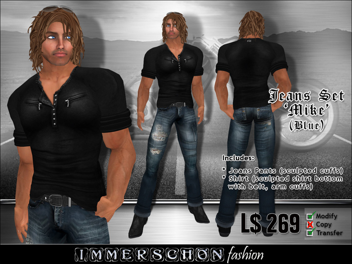 Immerschoen Man - Jeans Set ''Mike'' (Blue) 
