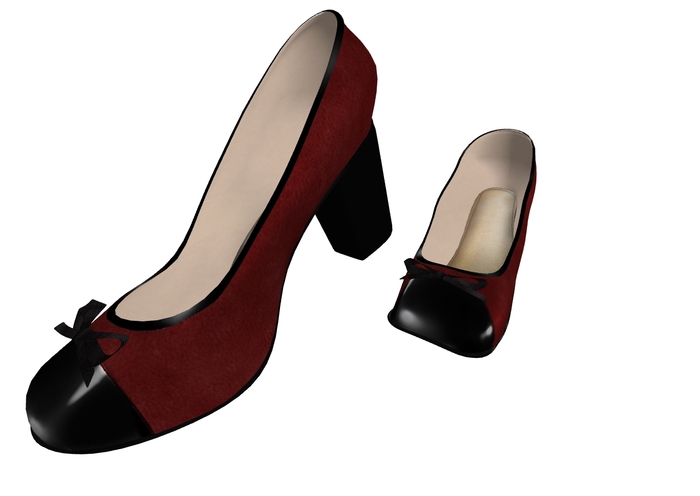 [AL] Soft Leather Red Retro Pumps - Mesh Product