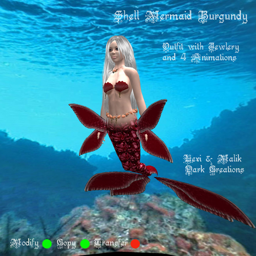 Shell Mermaid Burgundy