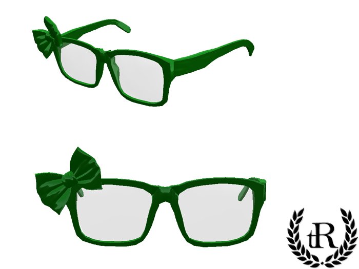 The Rove - green glasses with a bow