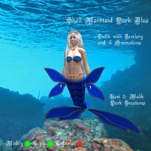 Shell Mermaid Dark Blue