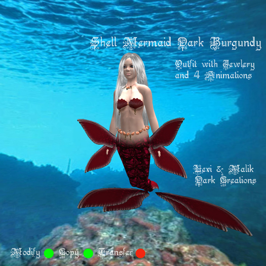 Shell Mermaid Dark Burgundy