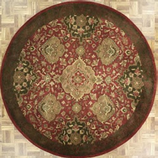 AFantasy Burgundy & Brown Circular Area Rug