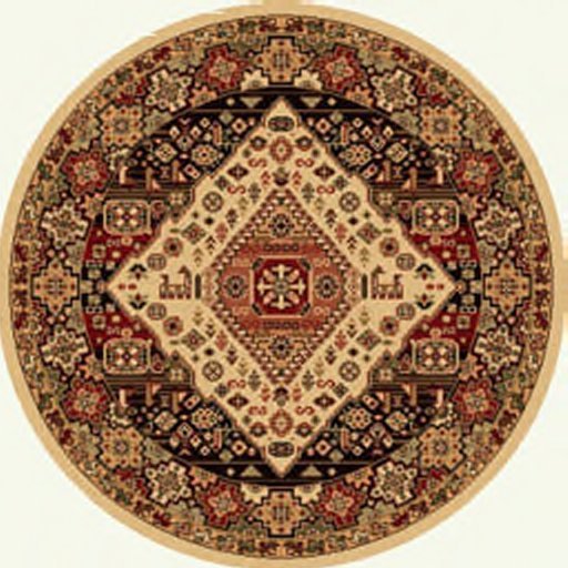 AFantasy Creams & Browns Circular Area Rug