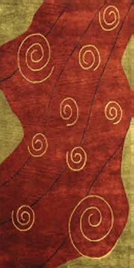 AFantasy Moderne Crescent Red Area Rug