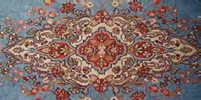 AFantasy Dusty Blue & Red Area Rug