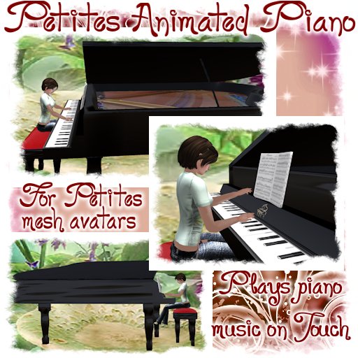 Animated Musical Piano    *FOR PETITES MESH AVATARS*