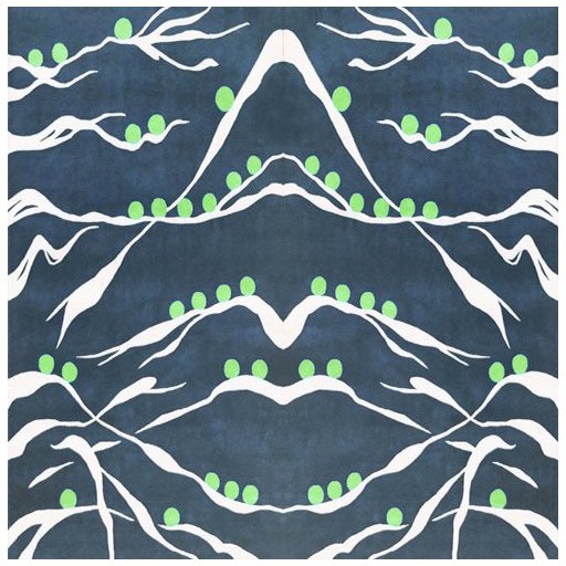 Asian Rug - Branches Navy