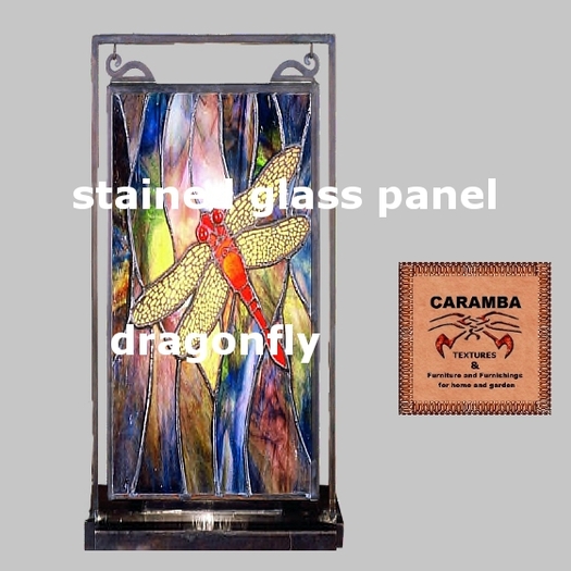 Stained glass panel Dragonfly (texture)