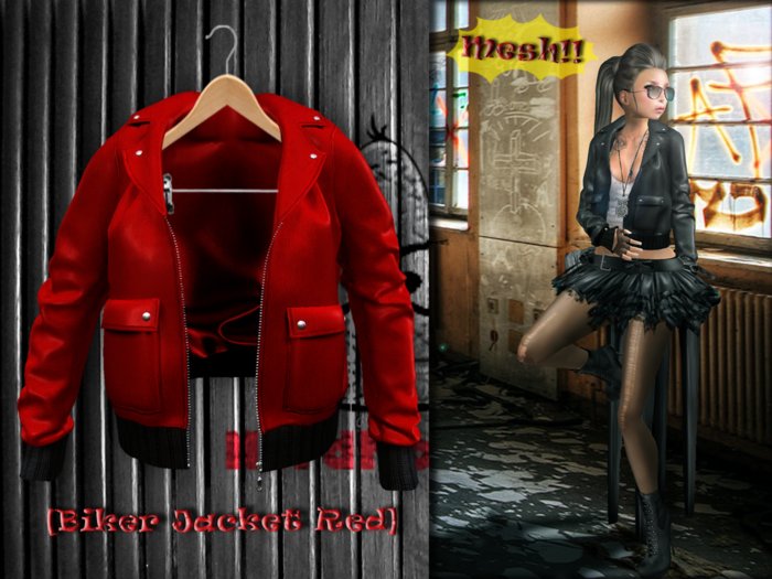 .::[NerdMonkey*Clothes] [Biker Jacket Red]::.