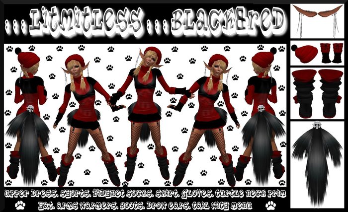 T&C ::: LimitLess ::: Neko Outft (ELF/Urban/Punk) BLACK&RED
