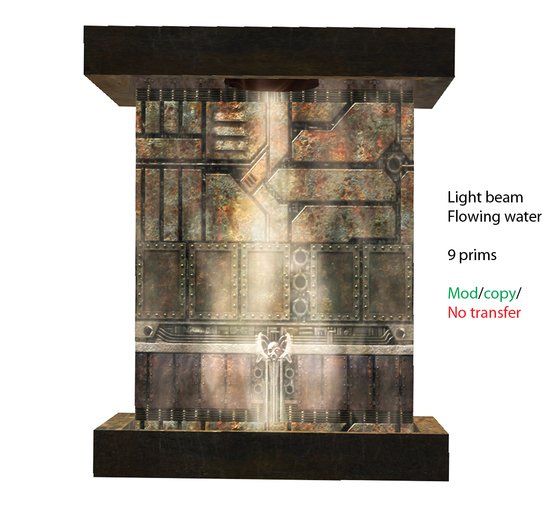 Second Life Marketplace - Skull & Rivets Wall Fountain