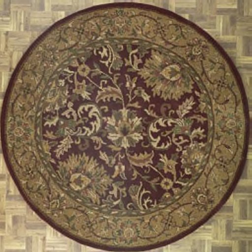 AFantasy Olive-Gold-Browns Floral Modern Circular Area Rug