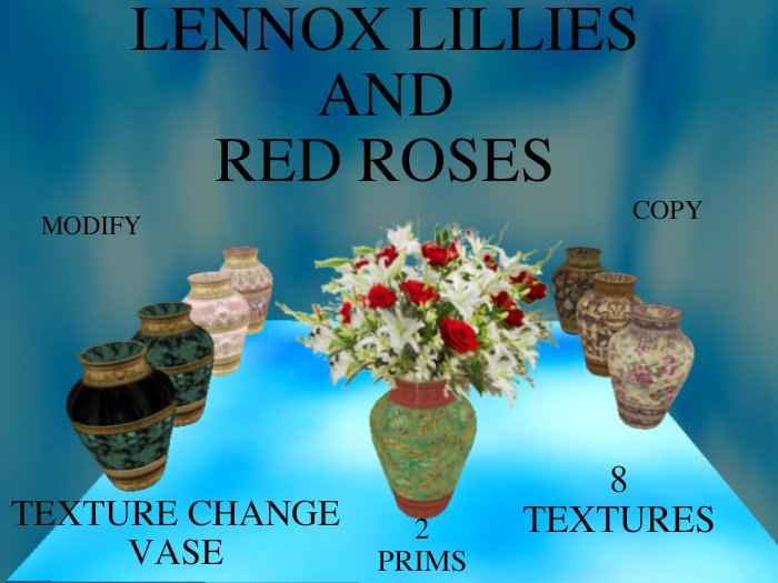 Lennox Lillies and Red Roses