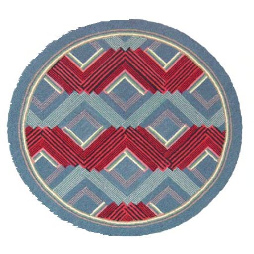 AFantasy Blues & Red Circular Geometric Area Rug