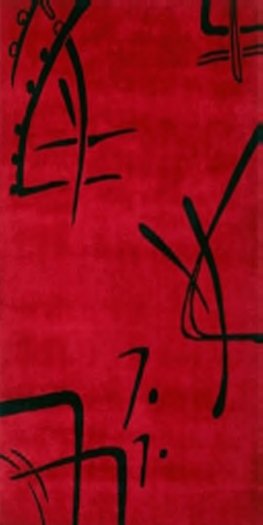 AFantasy Oriental Red & Black Area Rug