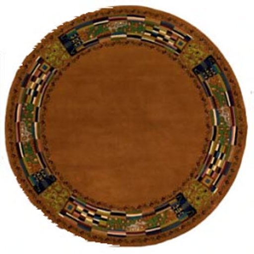AFantasy Lola Lola Brown Circular Area Rug