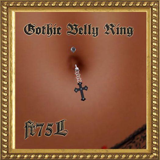 Ink Blots   Gothic Cross Belly Ring
