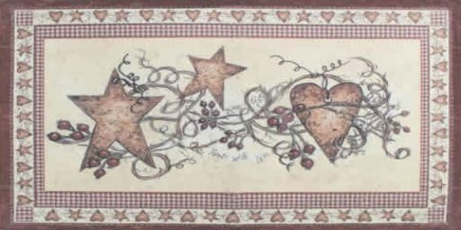 AFantasy Mauve Stars & Heart Americana Area Rug