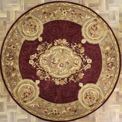 Afantasy Elegant Gold & Burgundy Circular Area Rug