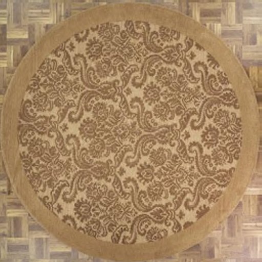 AFantasy Elegant Tan Circular Area Rug