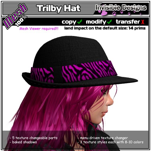 Invisible Designs - Mesh Trilby Hat