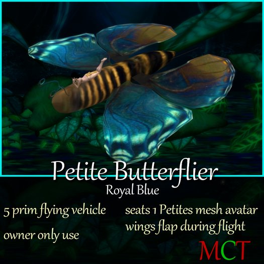 Royal Blue Petite Butterfly Flier **Built for use with Petites Mesh Full Avatars** 