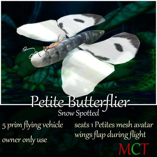Snow spotted Petite Butterfly Flier **Built for use with Petites Mesh Full Avatars** 