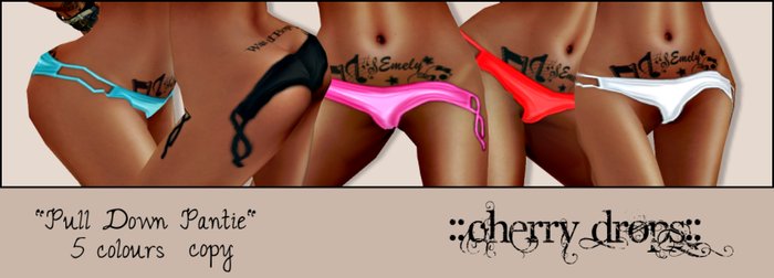 ::Cherry Drops:: Pull Down Pantie black (boxed)