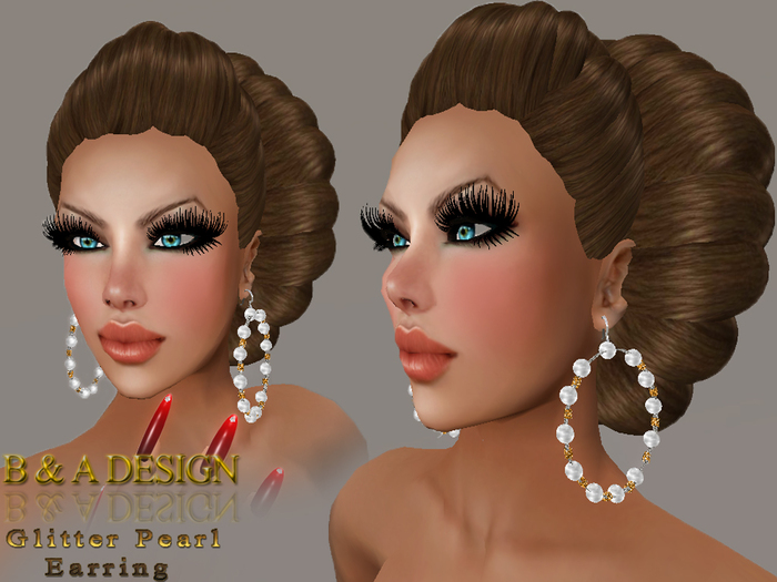Glitter Pearl Earring [B&A Design ]
