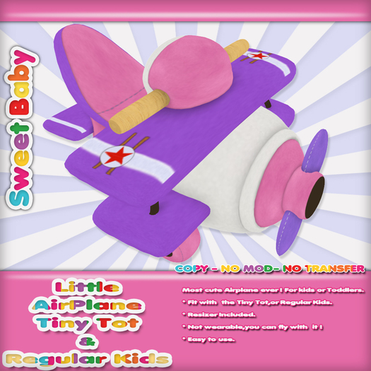 Sweet Baby - Little Airplane - Pink Purple