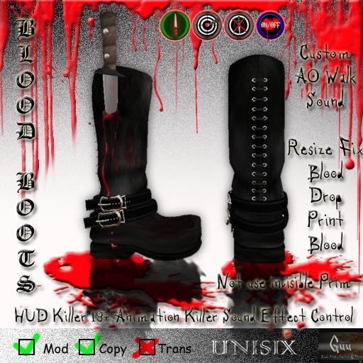 -=((Guu))=- Killer Blood Boots [BOXED] Sculpty Boots Gothic Vampire Urban Neko punk Blood Effect 