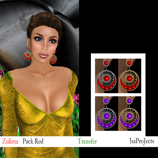 *Isa ProJects*Earrings Zulima Pack Red