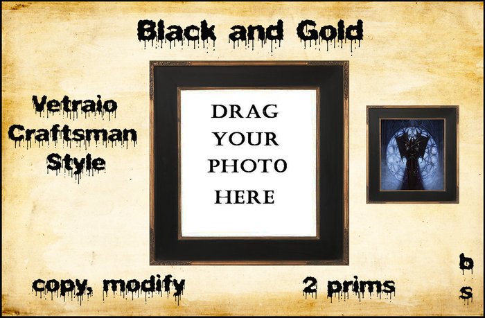 Vetraio Craftsman Style Black and Gold Frame (Boxed)