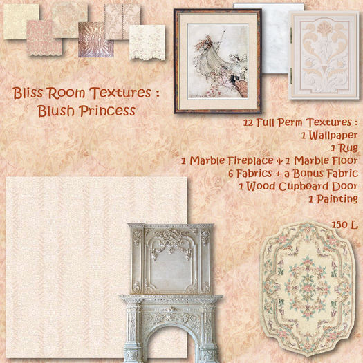 Bliss Room Textures - Blush Princess Room Textures - Box