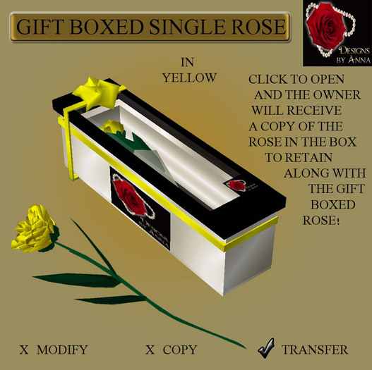 MP GIFT BOXED SINGLE ROSE IN YELLOW