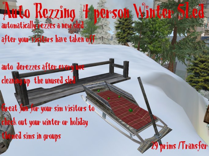 Autorezzing 4 person Winter /Christmas Sled