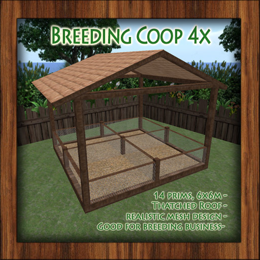 Second Life Marketplace Square Chicken Coop & Ozimals Hutch S2 (COPY)