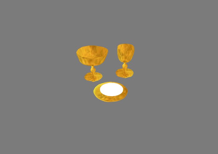 Altar Set - Chalice, Ciborium, Patent, Large Communion waffer
